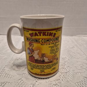 Vintage Watkins 1992 Washing Compound Coffee Mug 4th In Series Heritage Coll.